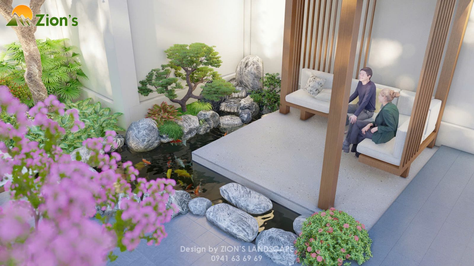 Thiết kế sân vườn hiện đại tại hưng yên - zions